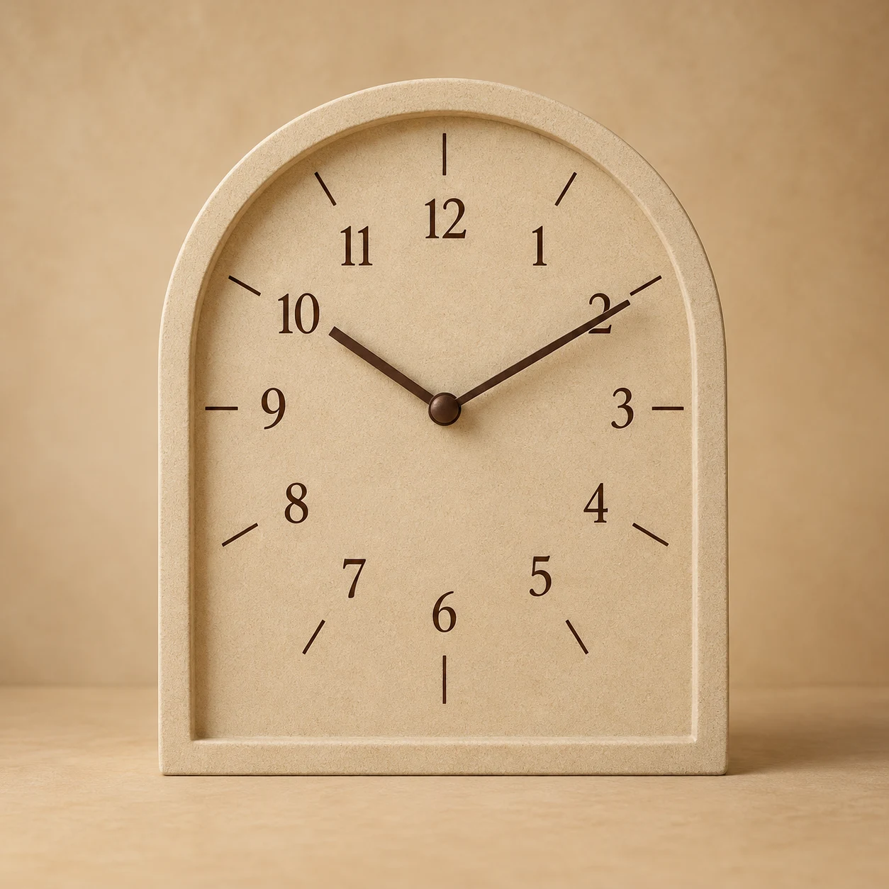 Folio Arch Clock — Sandstone / Brown