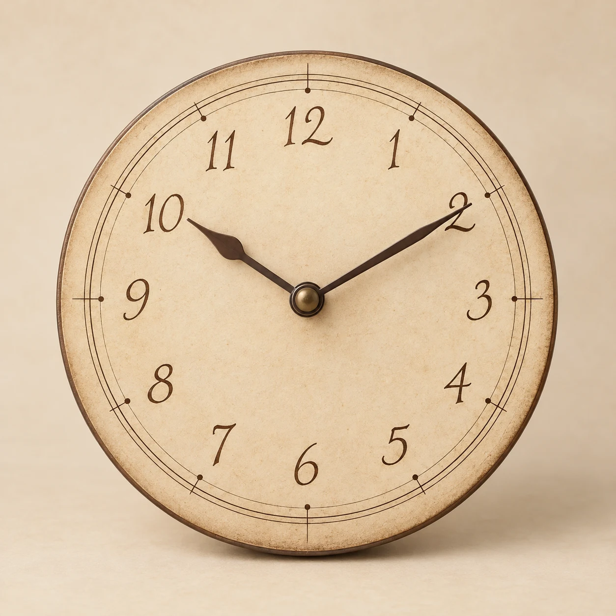 Library Notes Clock — Parchment / Brown