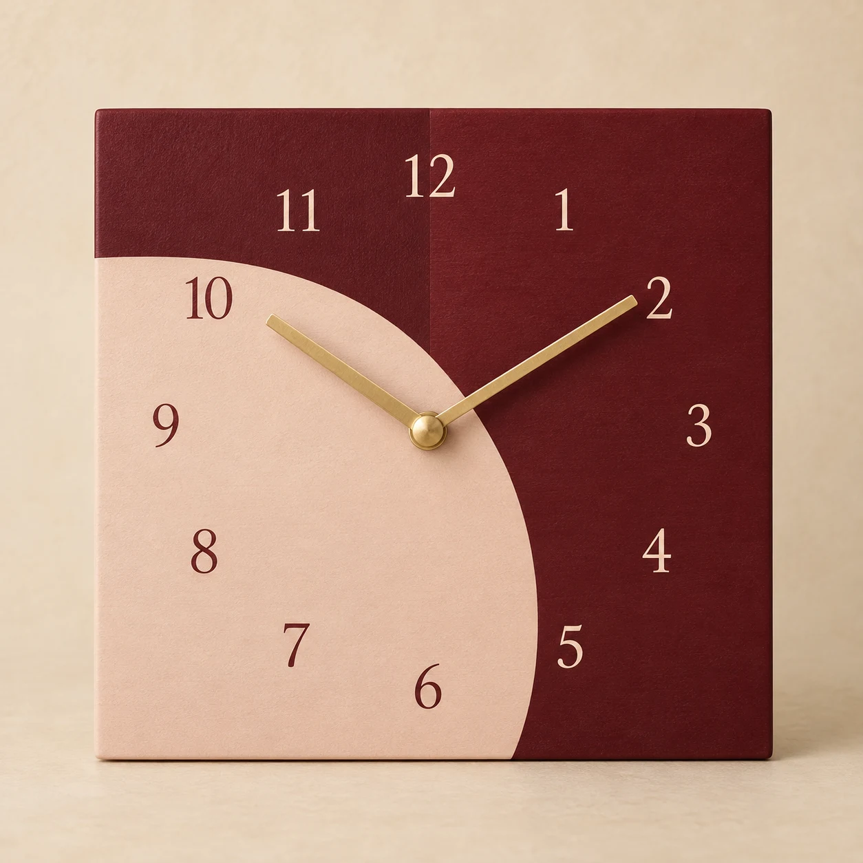 Preface Colorblock Clock — Burgundy / Blush